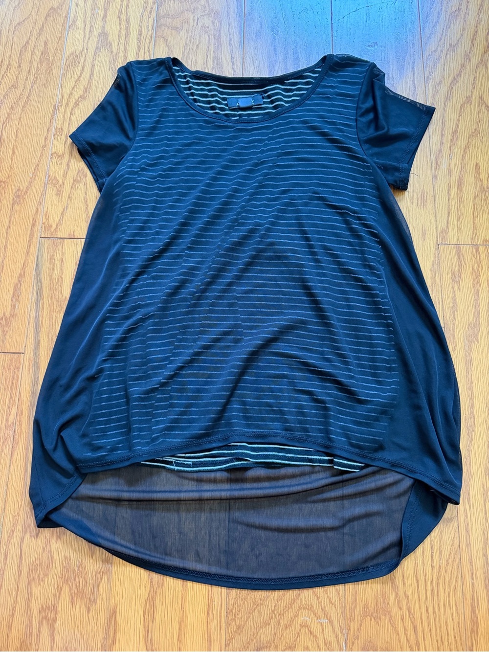 Alyx Black Striped Short Sleeve Striped High-Low Tee Shirt Top Small